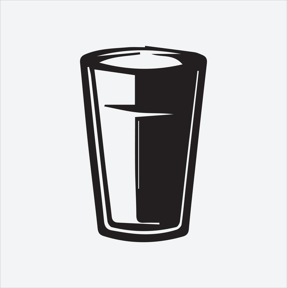 glass silhouette illustration with White Background vector