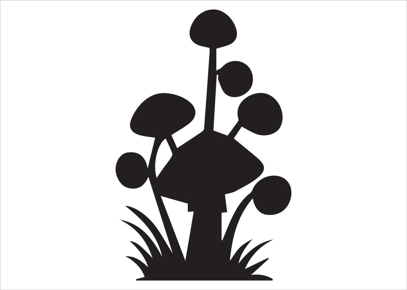 Greaser mushrooms silhouette with rich details and many styles vector