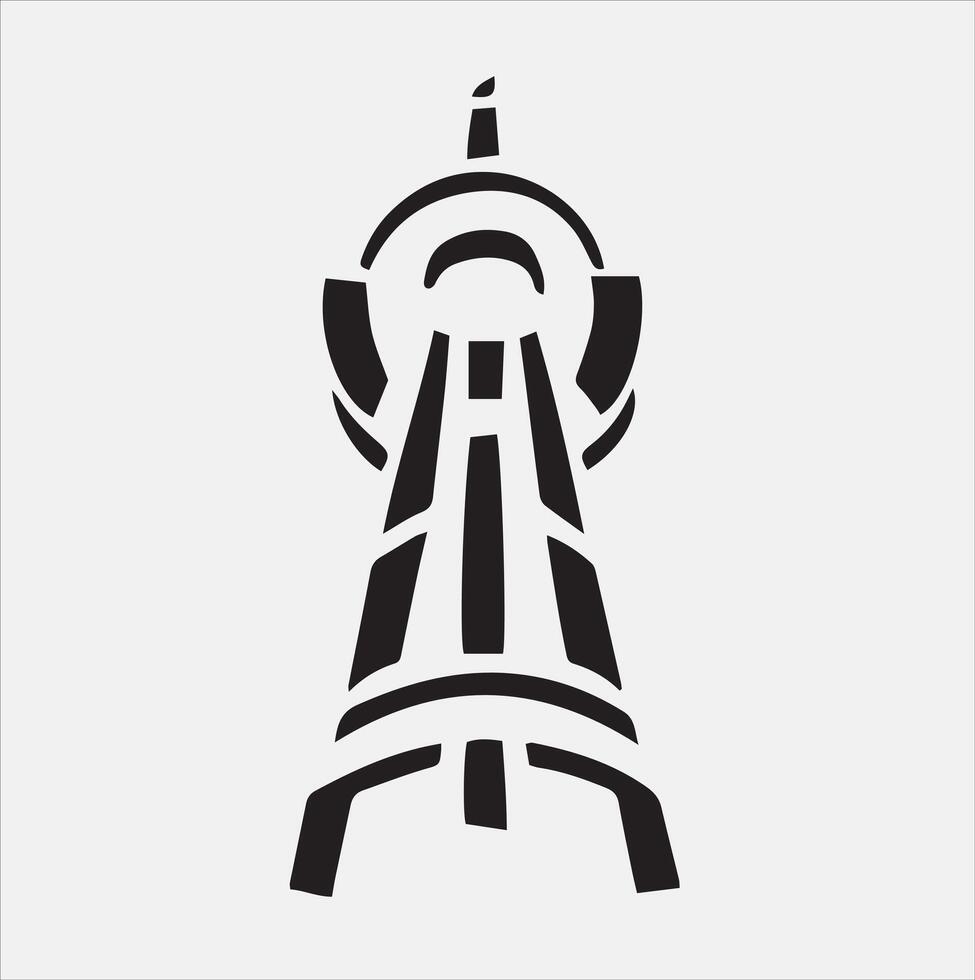 Minimalist mobile tower skyscraper tower icon silhouette vector
