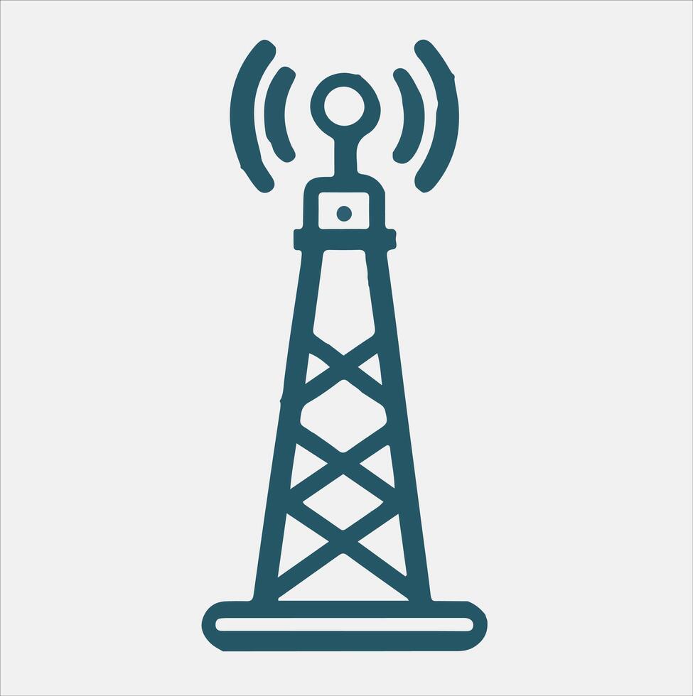 Minimalist mobile tower skyscraper tower icon silhouette vector