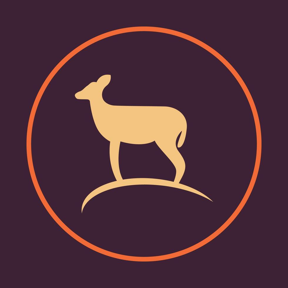 Deer Icon abstract beautiful brown background illustration design vector
