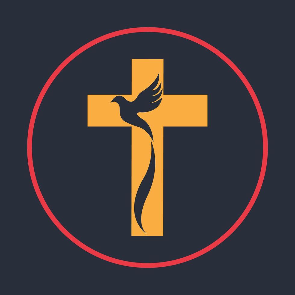 Church christian symbol abstract beautiful black background illustration design vector