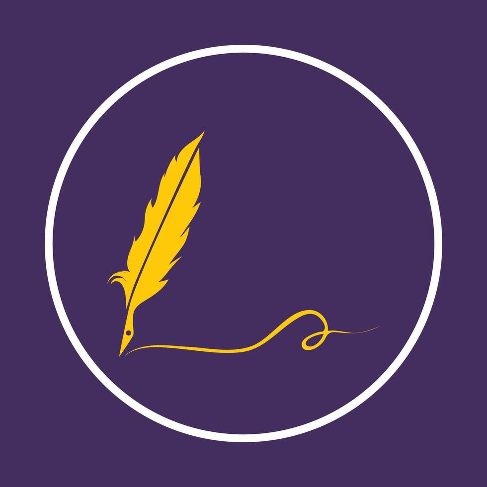 Feather Icon abstract beautiful purple background illustration design vector