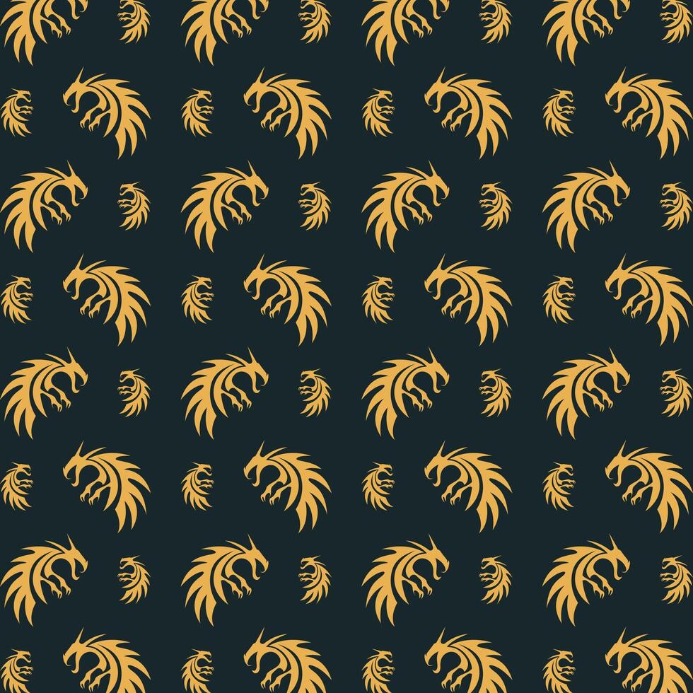 Golden Dragon favored trendy multicolor repeating illustration design vector