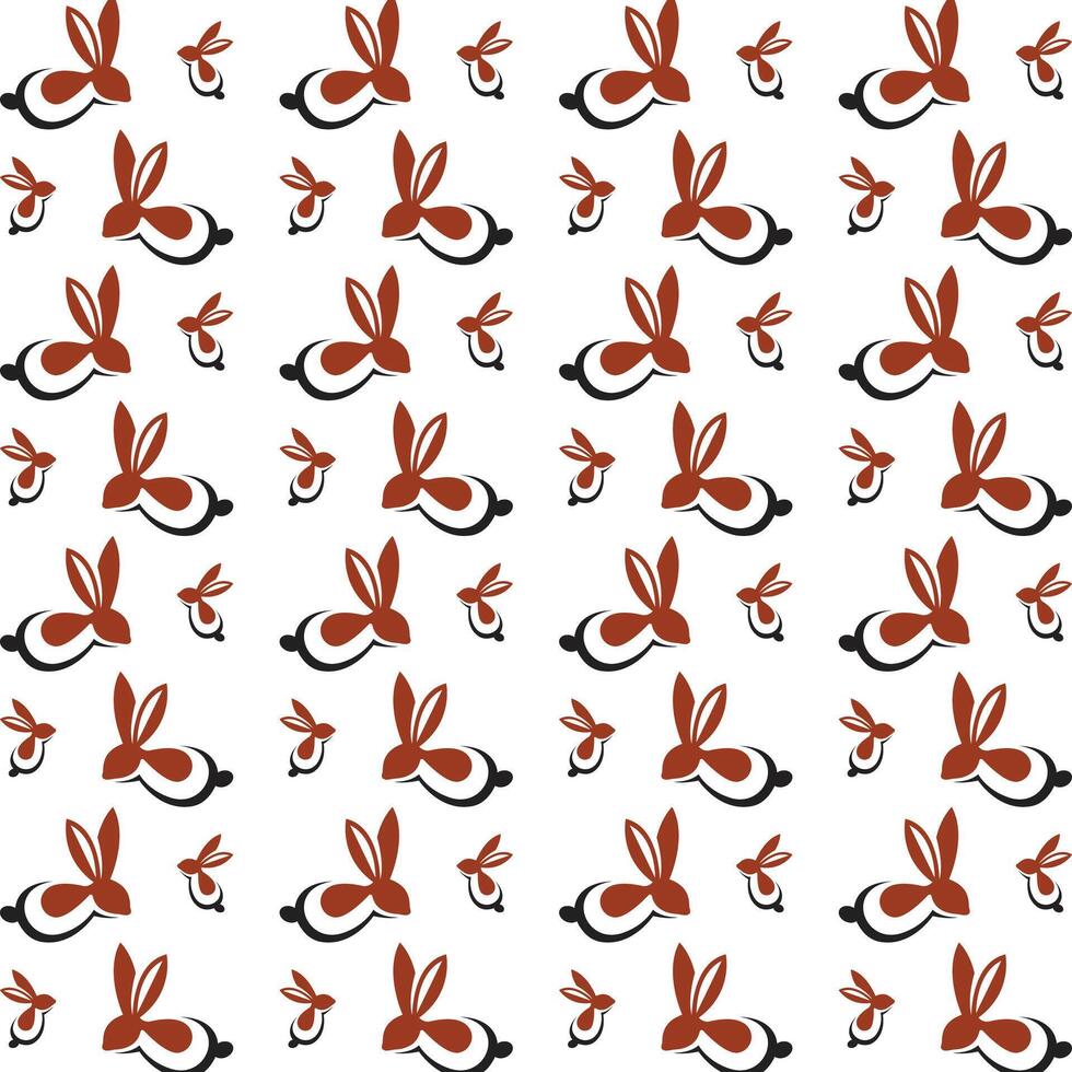 Rabbit gifted trendy multicolor repeating illustration design vector
