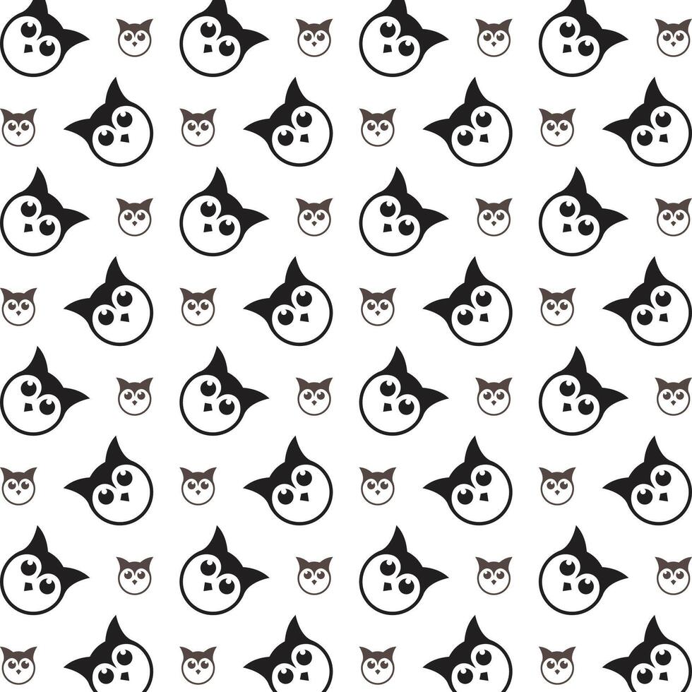 Owl head gifted trendy multicolor repeating illustration design vector