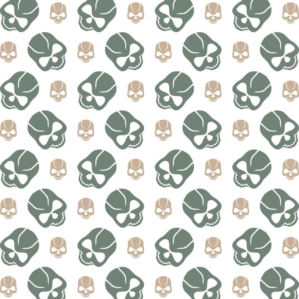 Skull head skilled trendy multicolor repeating illustration design vector