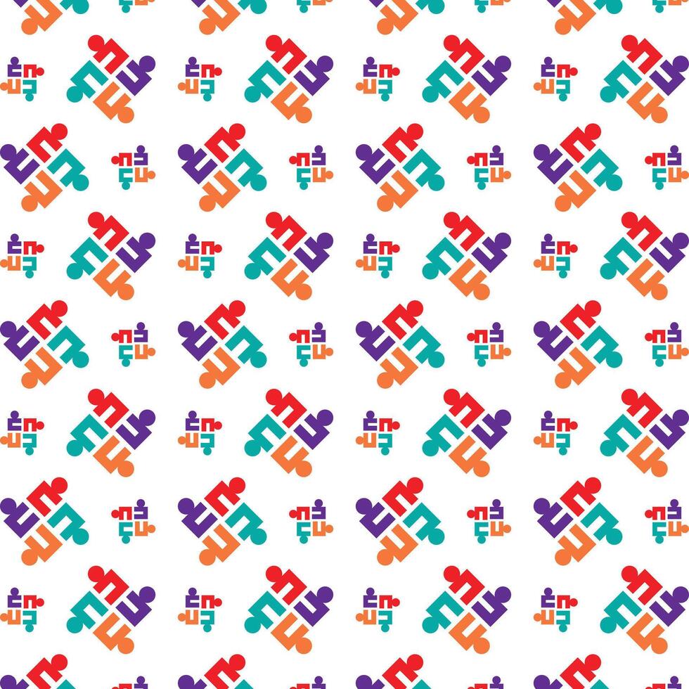 People sly trendy multicolor repeating pattern illustration background design vector