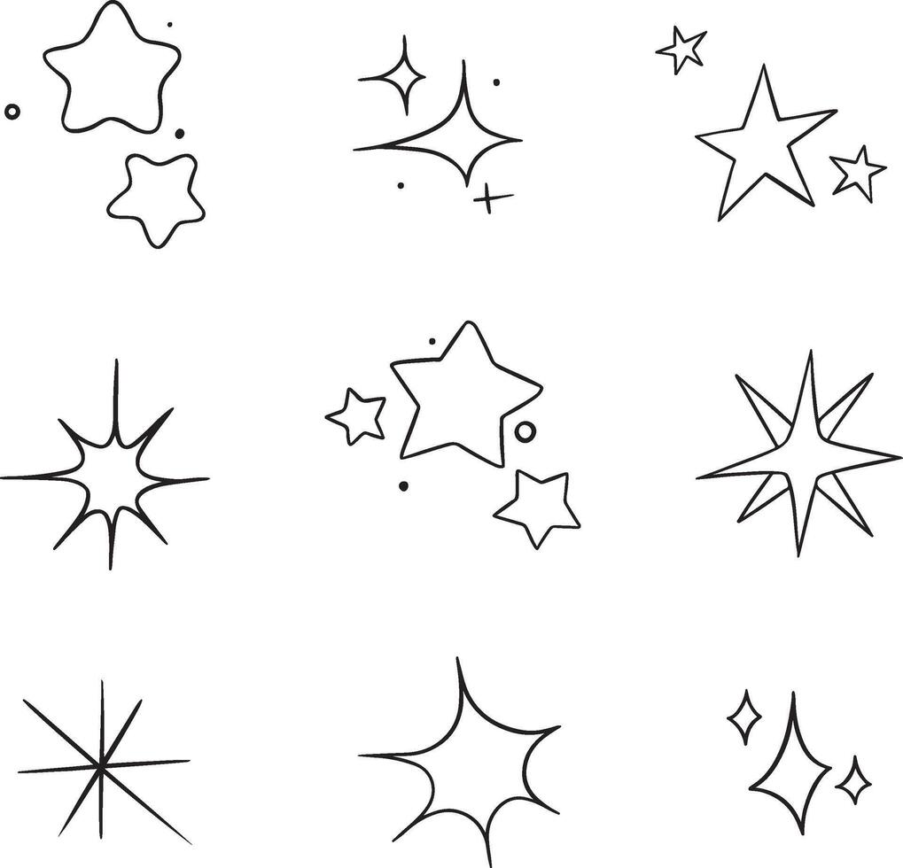 Star and spark collection vector