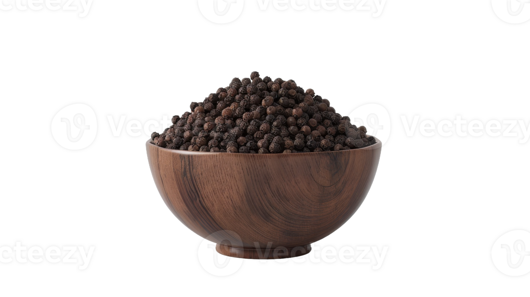 Isolated bowl of black pepper on the transparent background, Format png