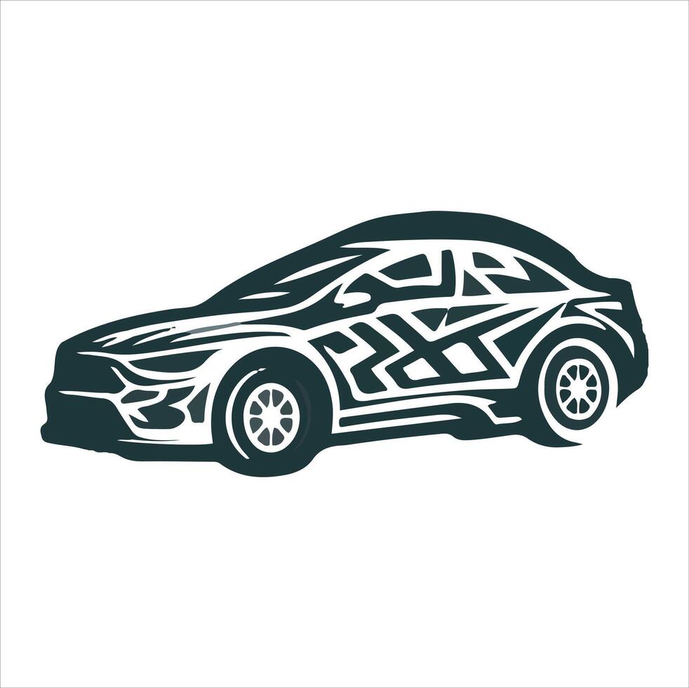 Tribal car illustration with White Background vector