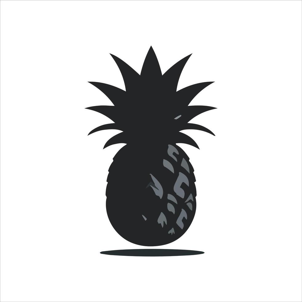 pineapple fruit silhouette illustration with White Background vector