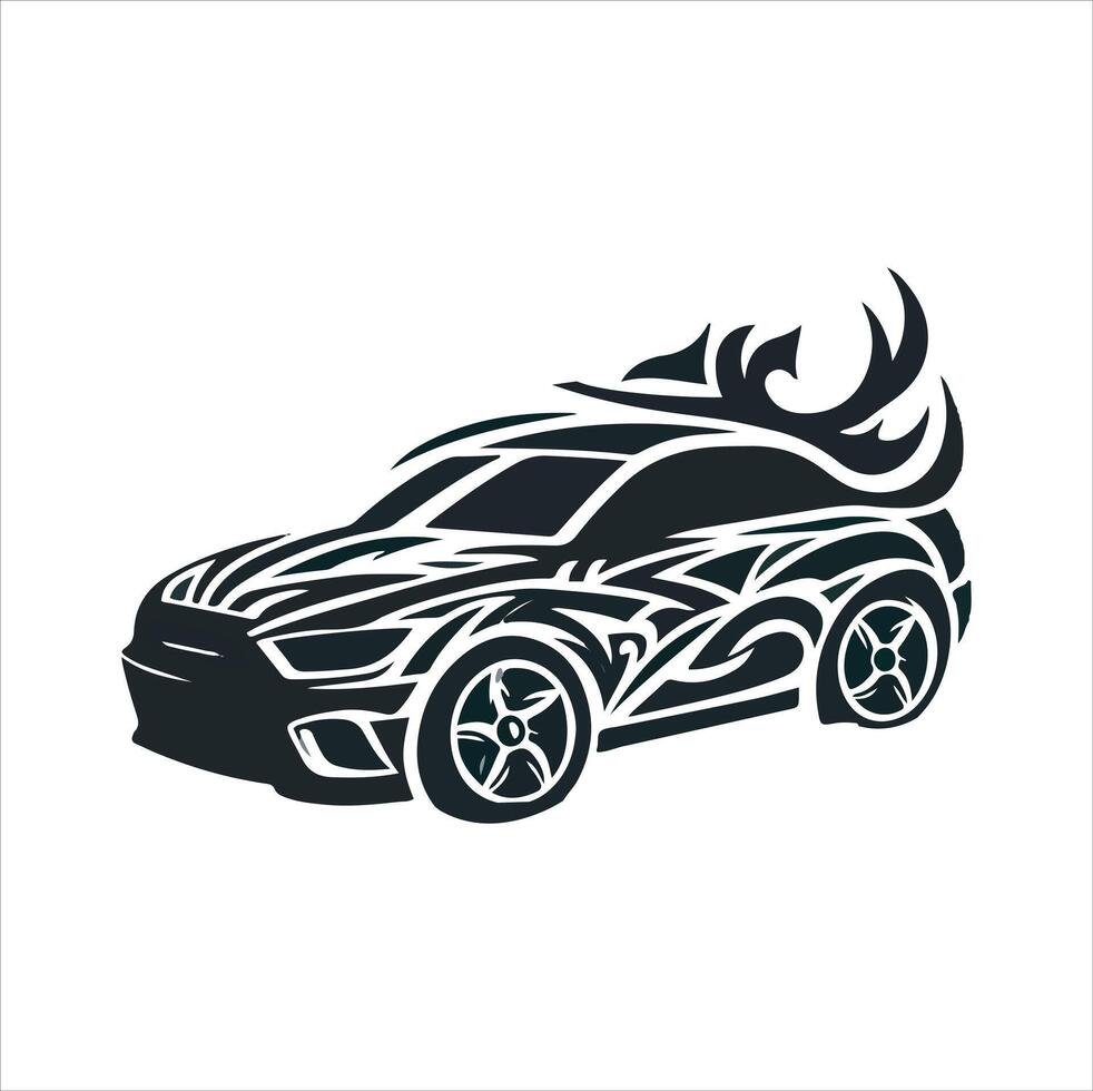 Tribal car illustration with White Background vector