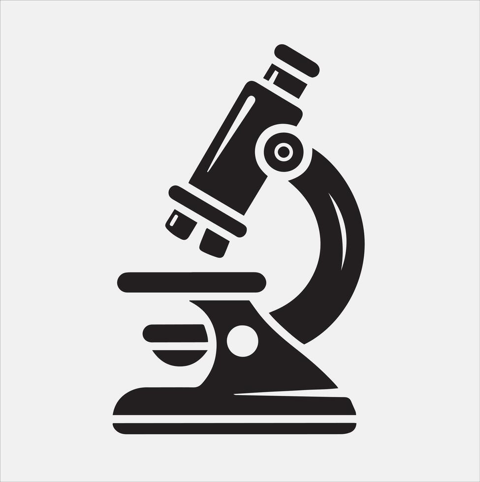 Microscope icon silhouette illustration white background vector