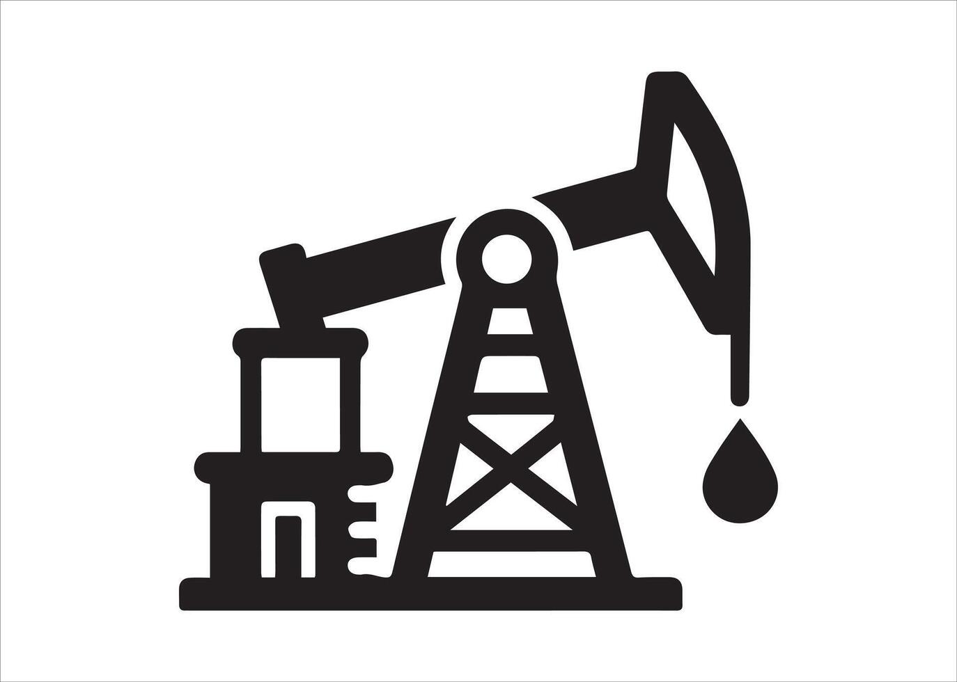 Oil rig silhouette icon, on a white background vector