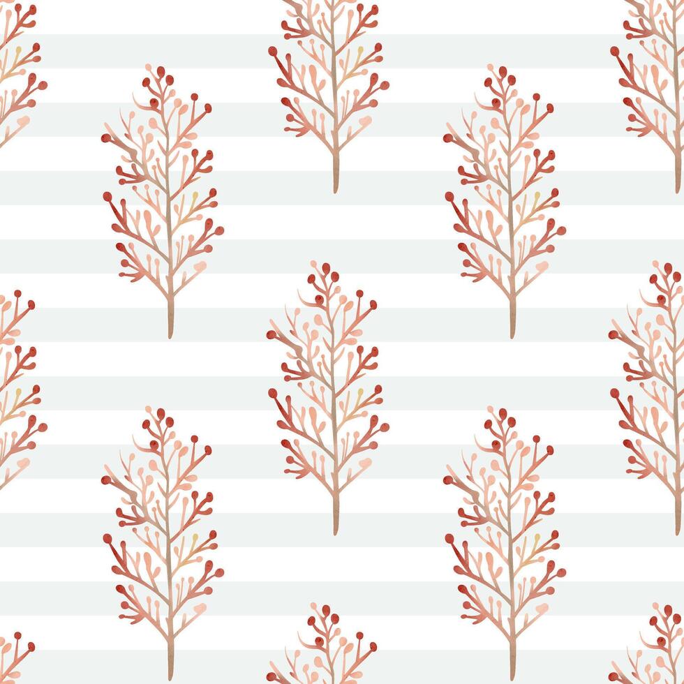 Seamless pattern with watercolor autumnal trees. Fall backgrounds. vector