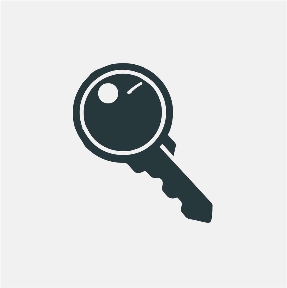 Key icon silhouette illustration white background vector
