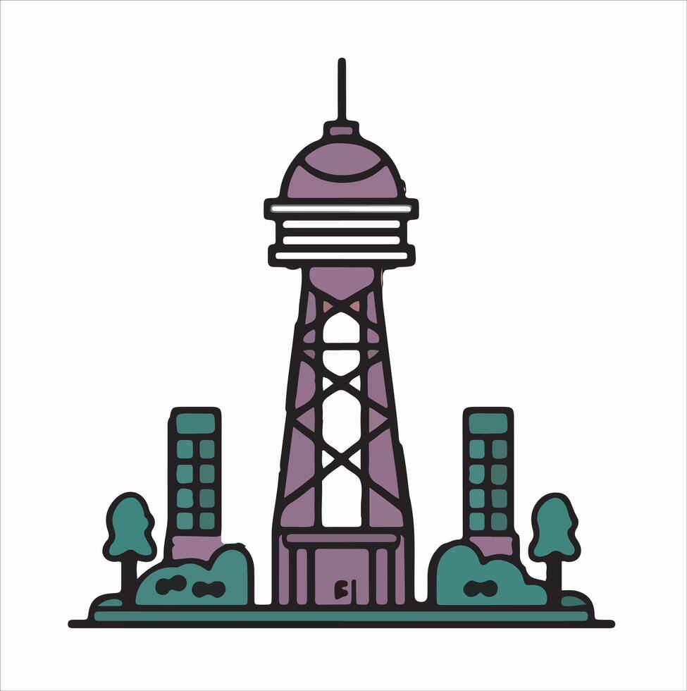 Minimalist mobile tower skyscraper tower icon silhouette vector