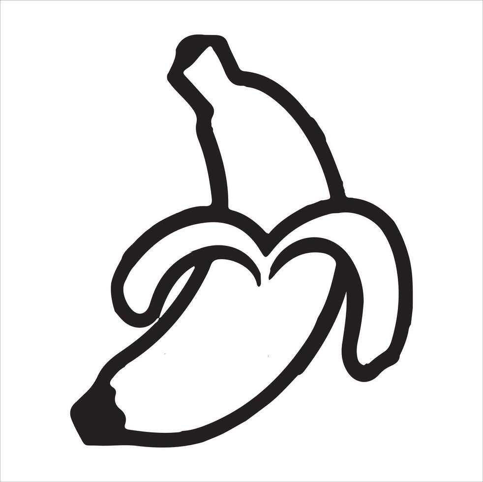 Banana silhouette illustration with White Background vector