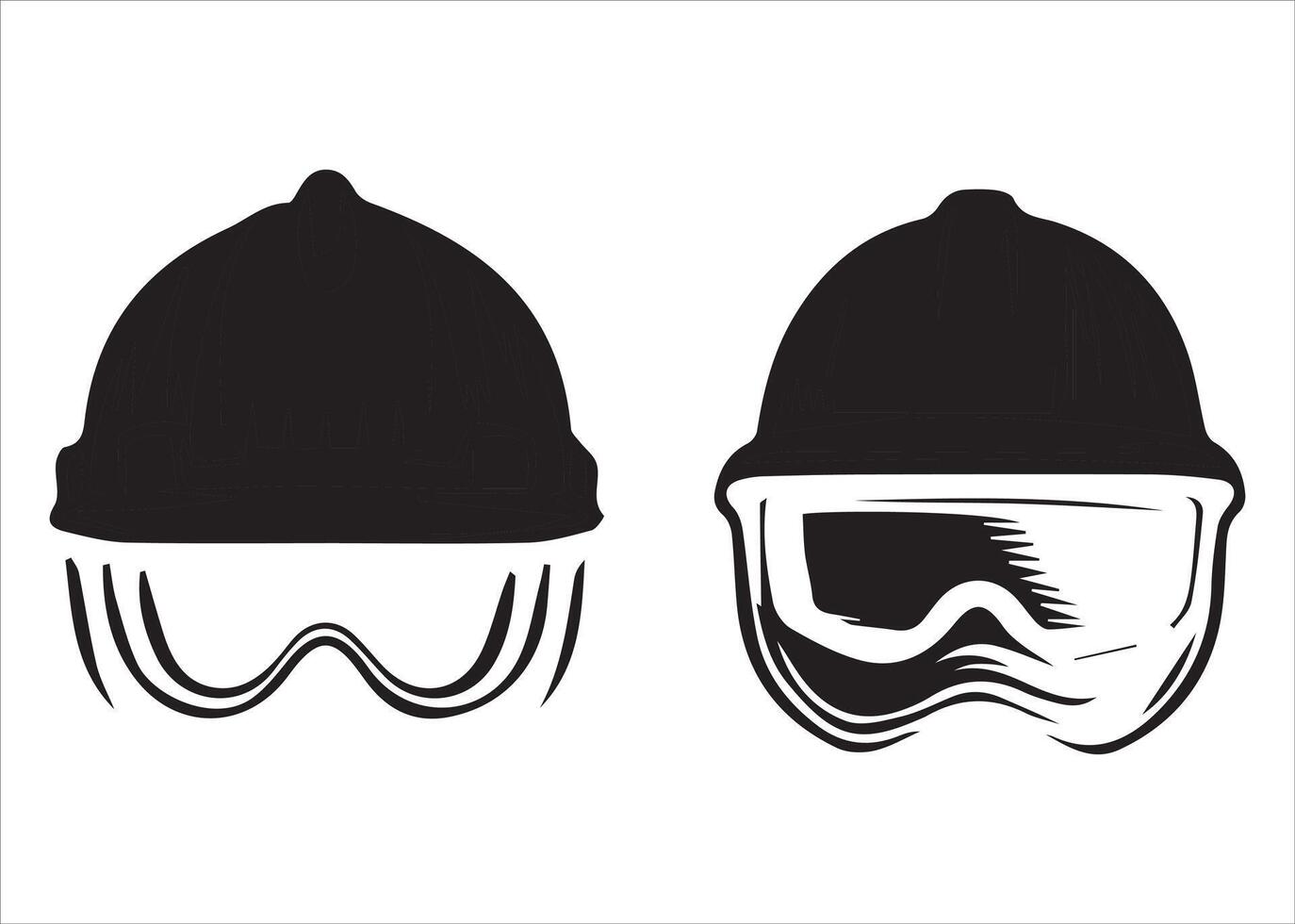 the most popular variety of safety helmets in the world, image in black vector