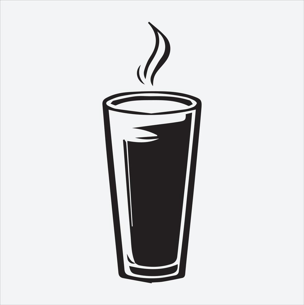 coffee cup silhouette Line art illustration vector
