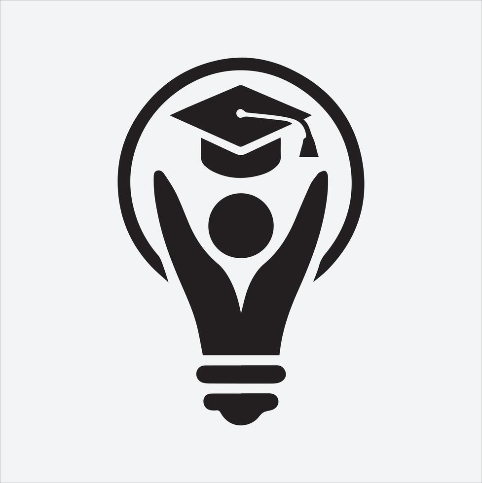 Education icon Silhouette Art with White Background vector