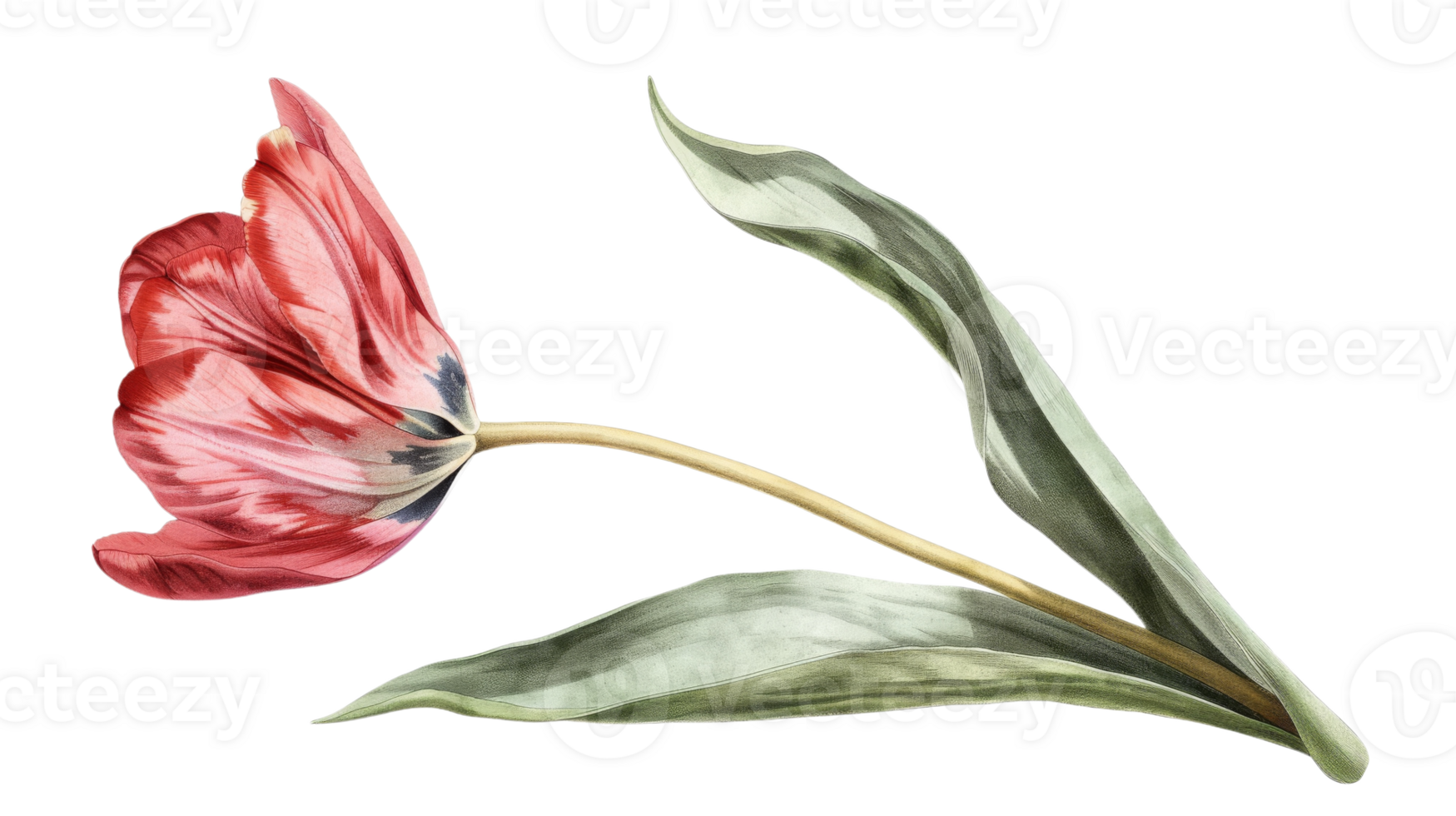 Tulip flower on the Transparent Background, Format png