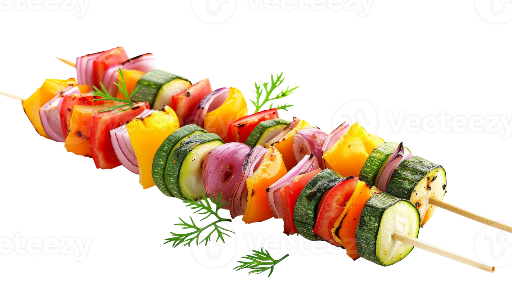vegetable kebab skewer on the Transparent Background, Format png