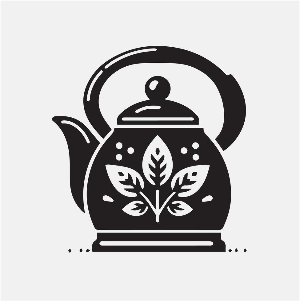 kettle symbol image black color silhouette vector