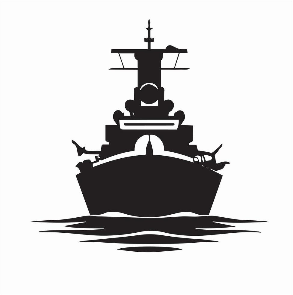large sailboat ship silhouette, black color silhouette, white background. vector