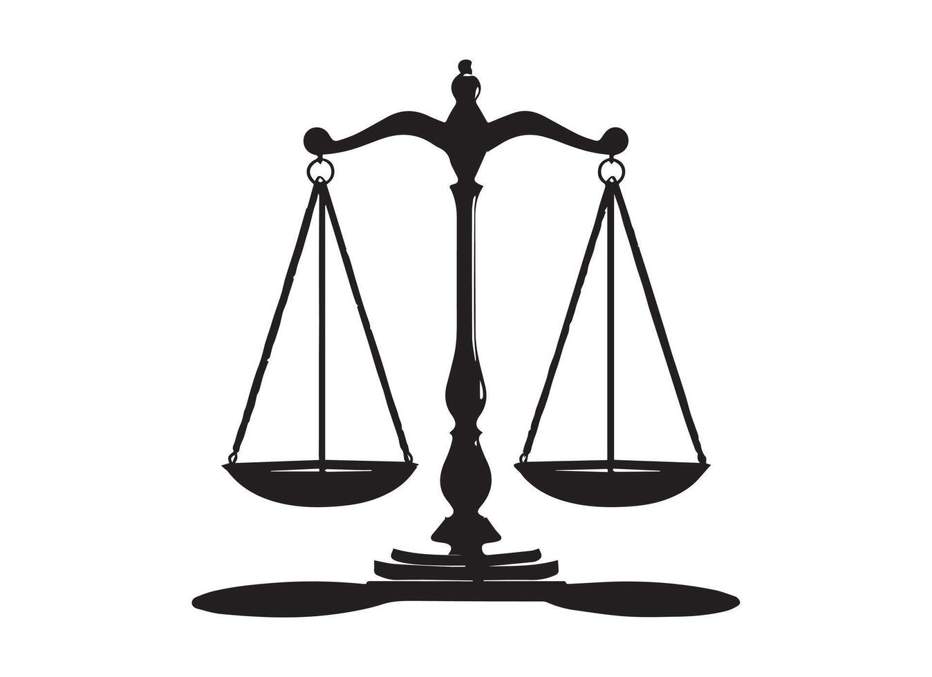 A weight balance scale silhouette on a solid white background. vector