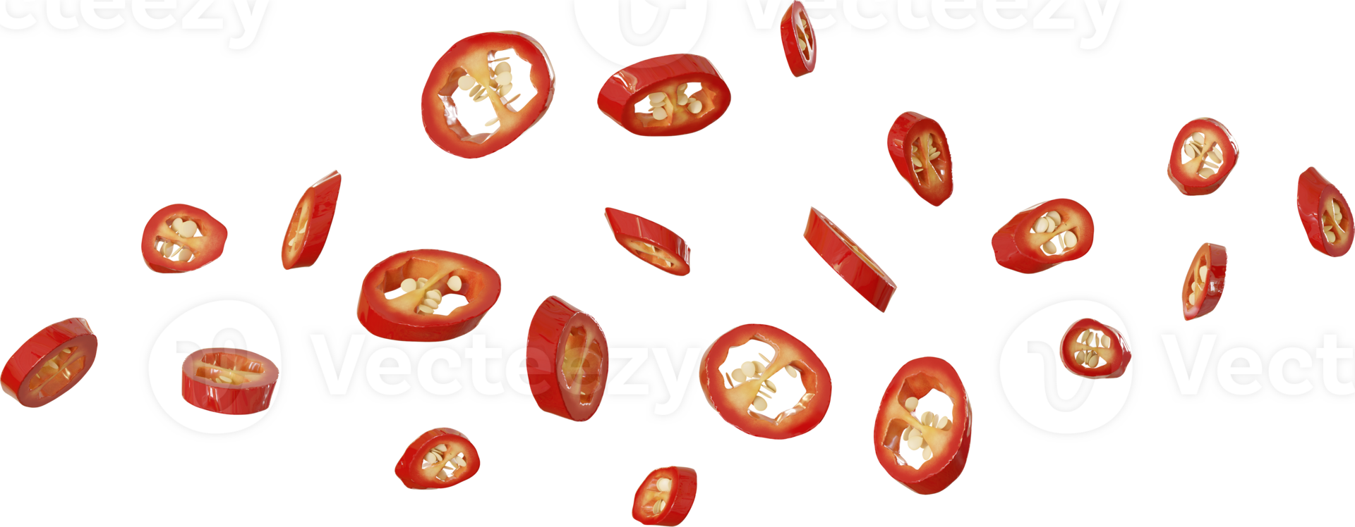 falling red chilli slices png