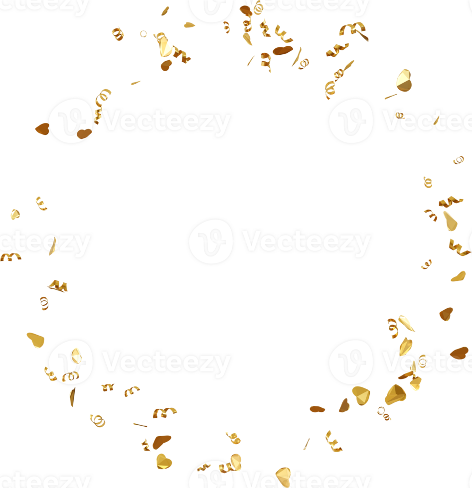golden confetti floating png