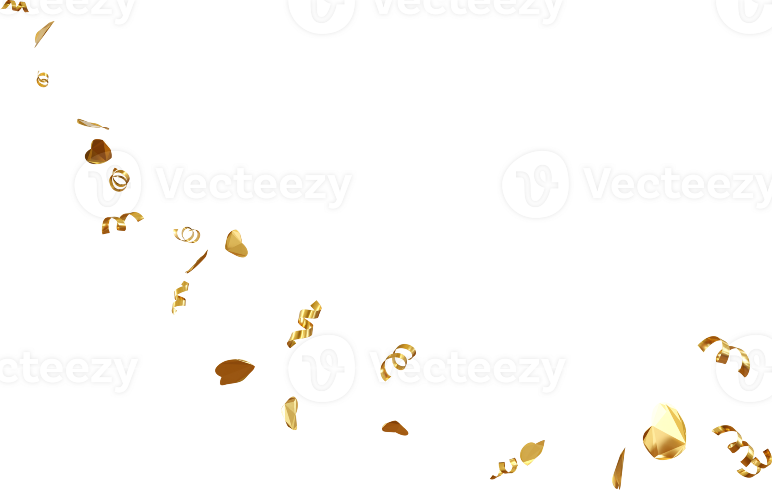 golden confetti floating png