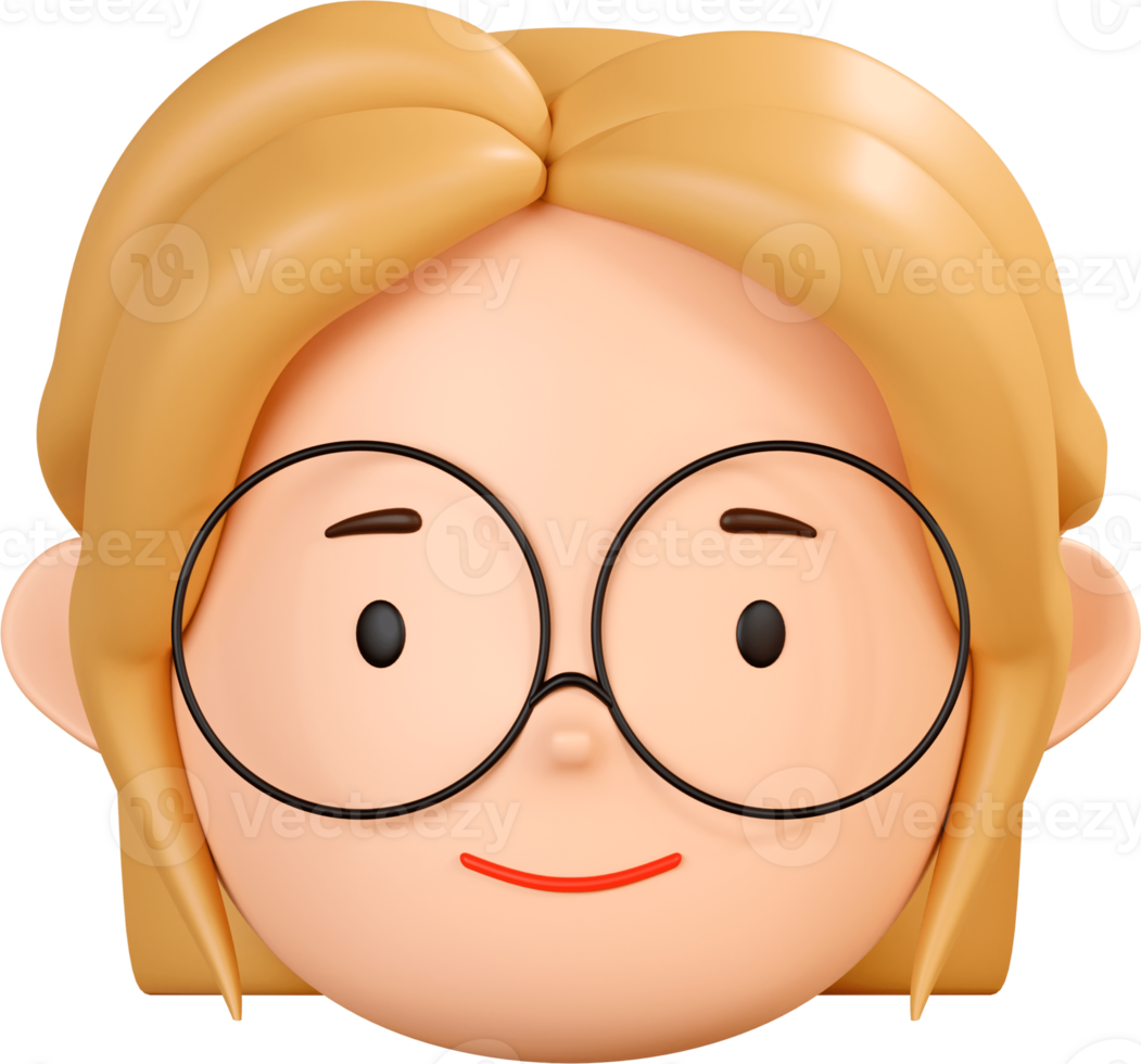 slightly smiling face of girl character emoticon png