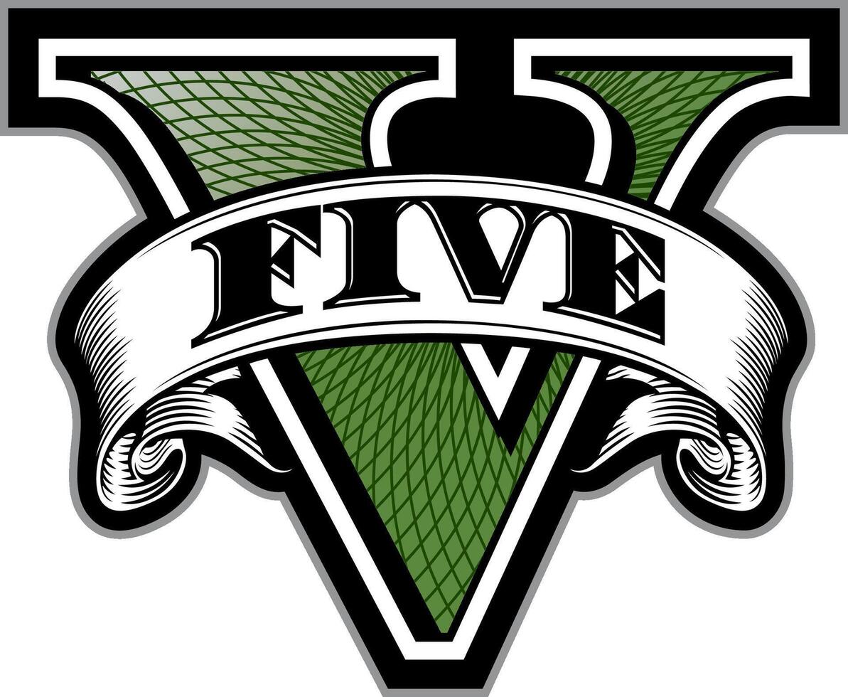 Logo of the Grand Theft Auto V. Five vector