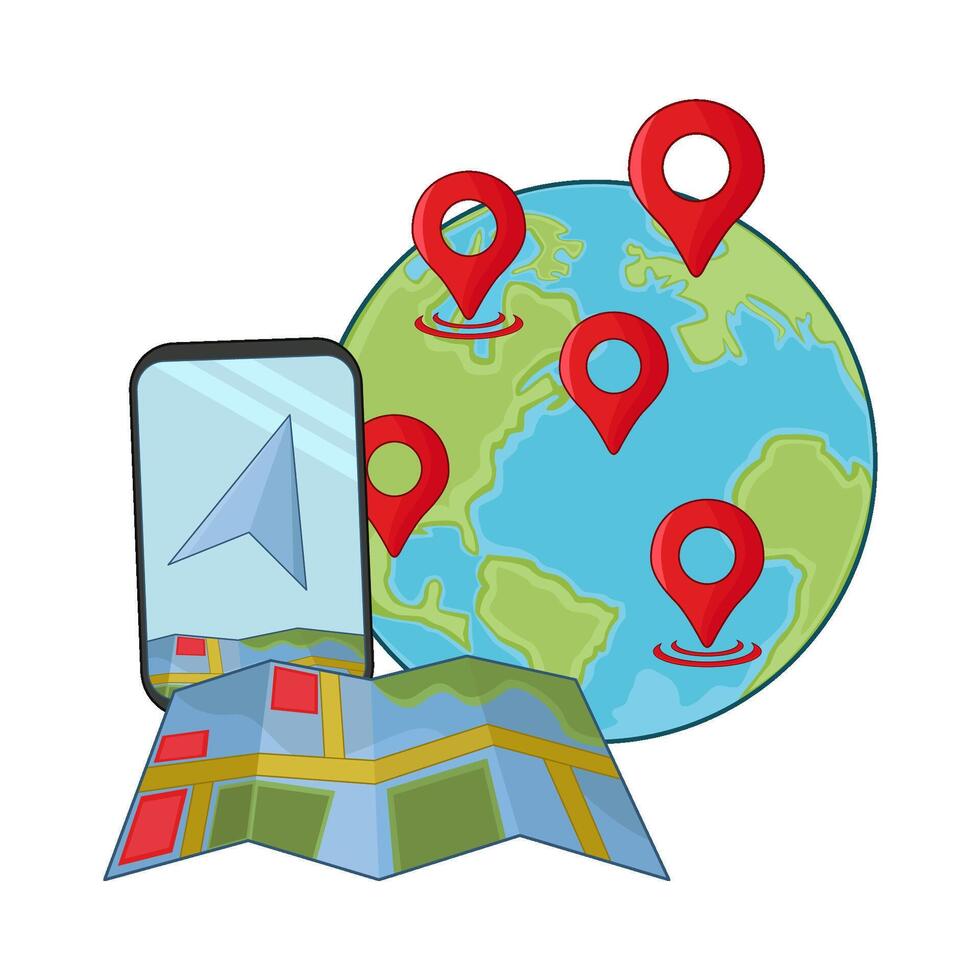 illustration of global location vector