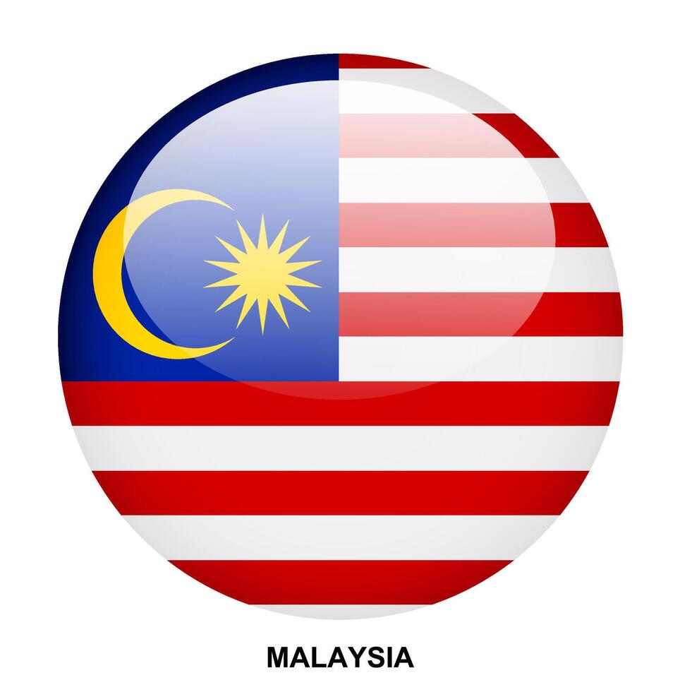 MALAYSIA flag button on white background vector