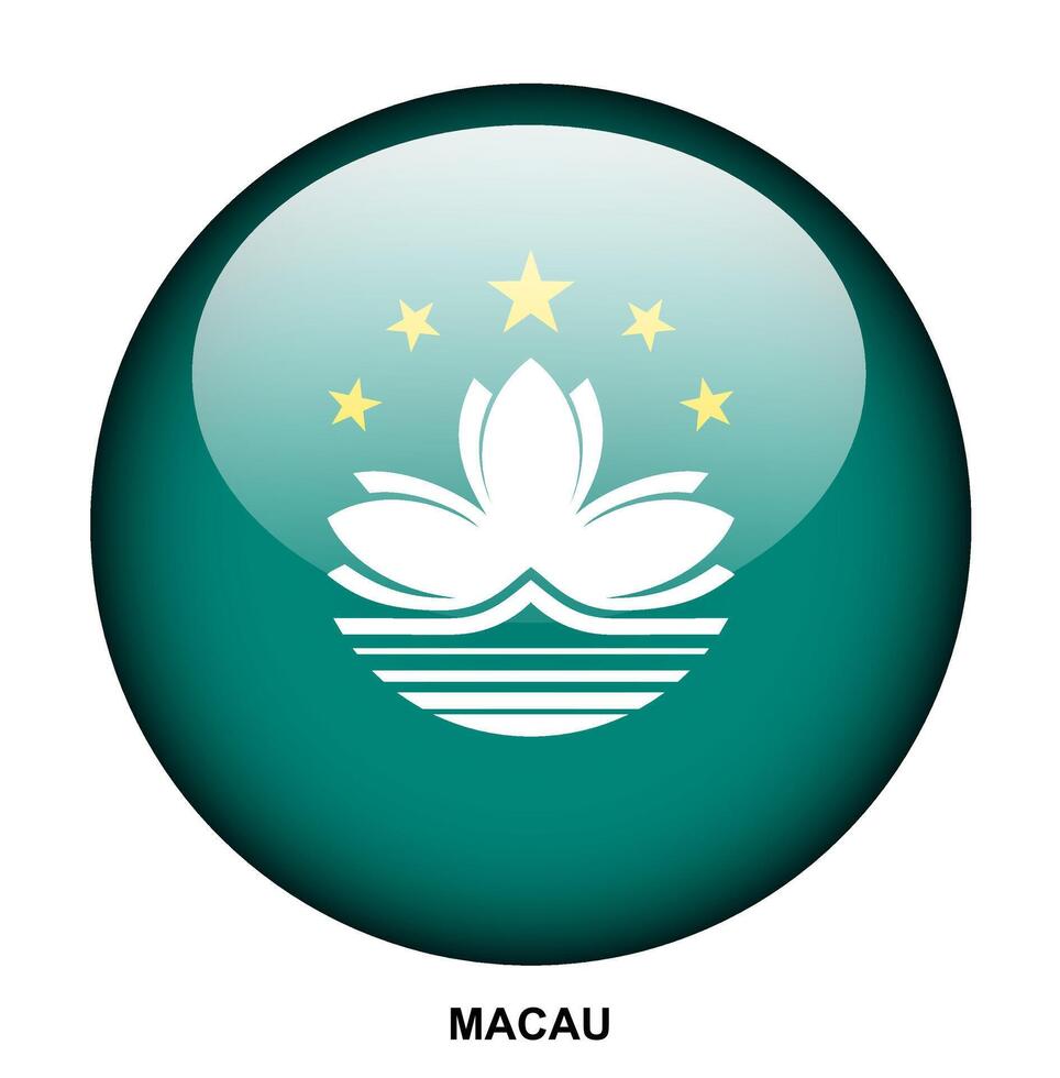 MACAU flag button on white background vector