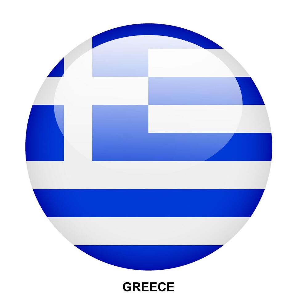 GREECE flag button on white background vector