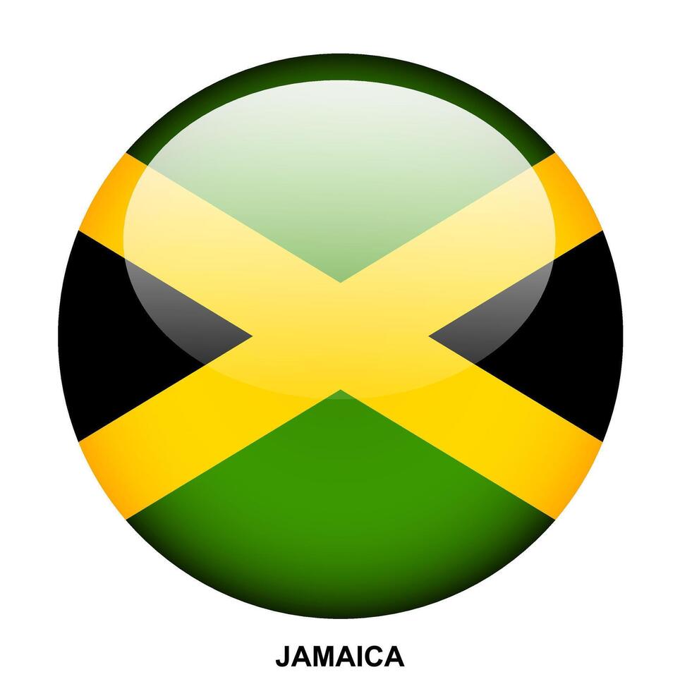 JAMAICA flag button on white background vector