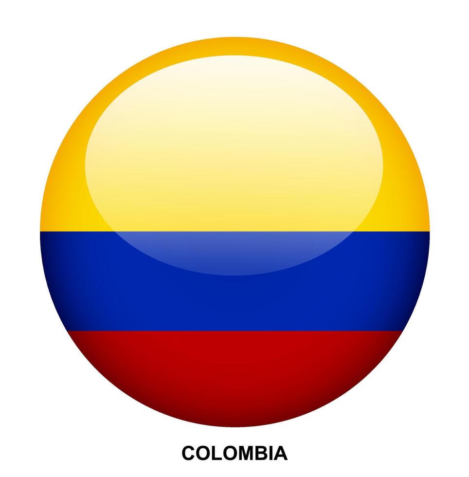 COLOMBIA button flag on white background vector