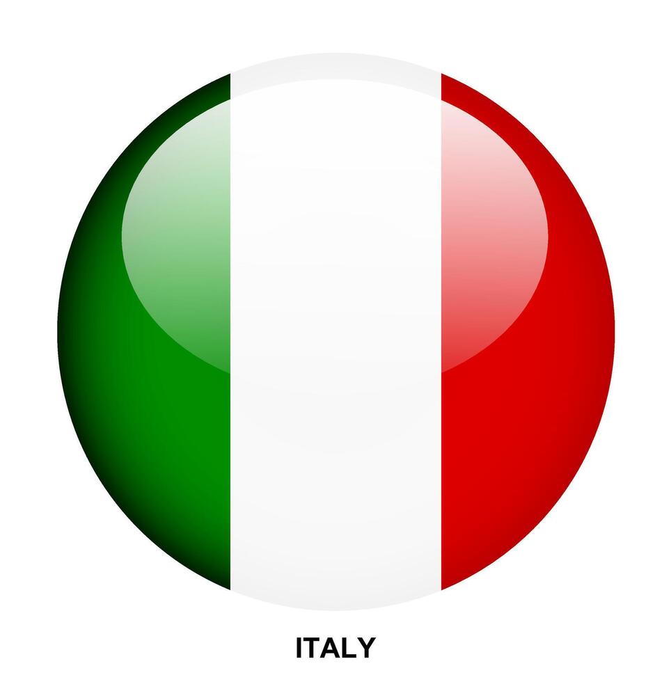 ITALY flag button on white background vector