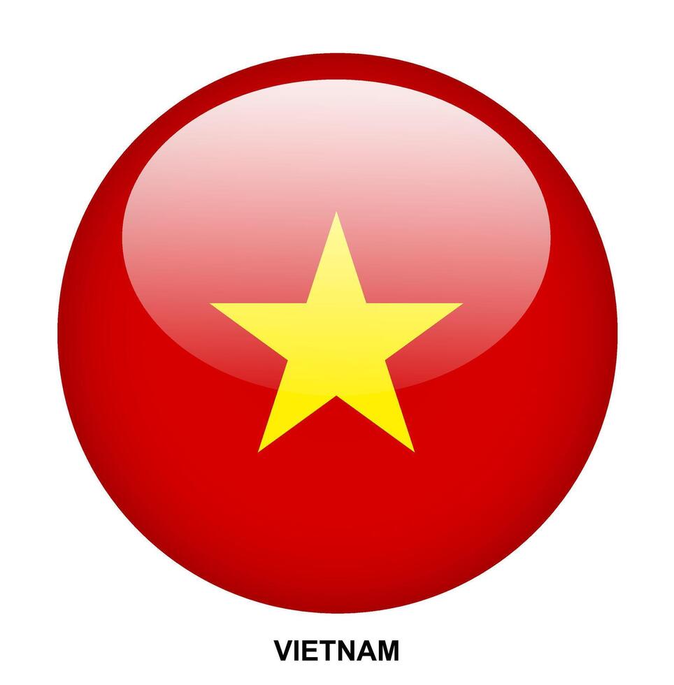 VIETNAM flag button on white background vector
