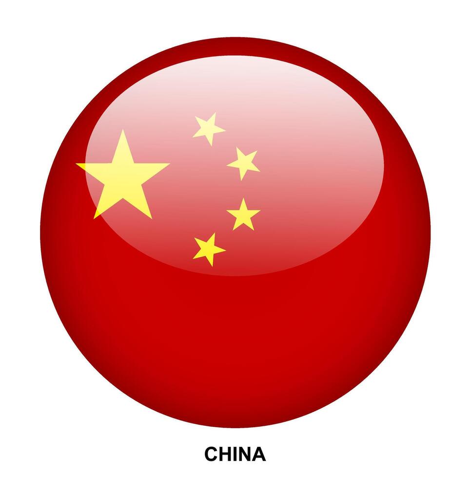 CHINA flag button on white background vector