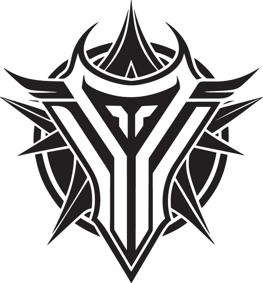 minimal abstract tattoo design illustration black and white vector
