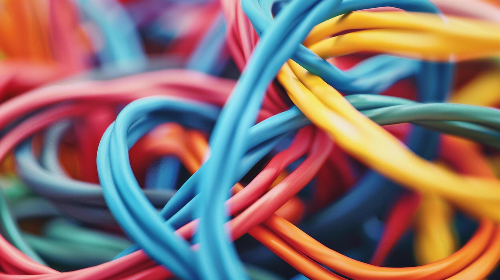 A group of colored electrical cables photo