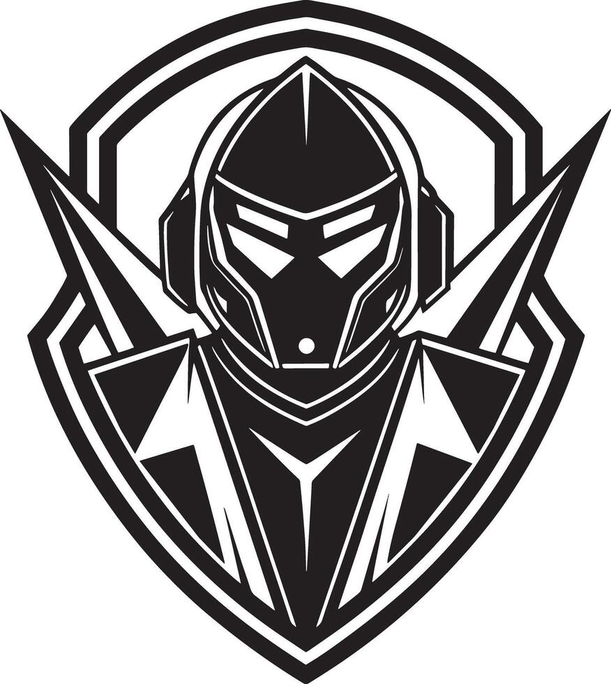 minimal esports logo illustration black and white vector