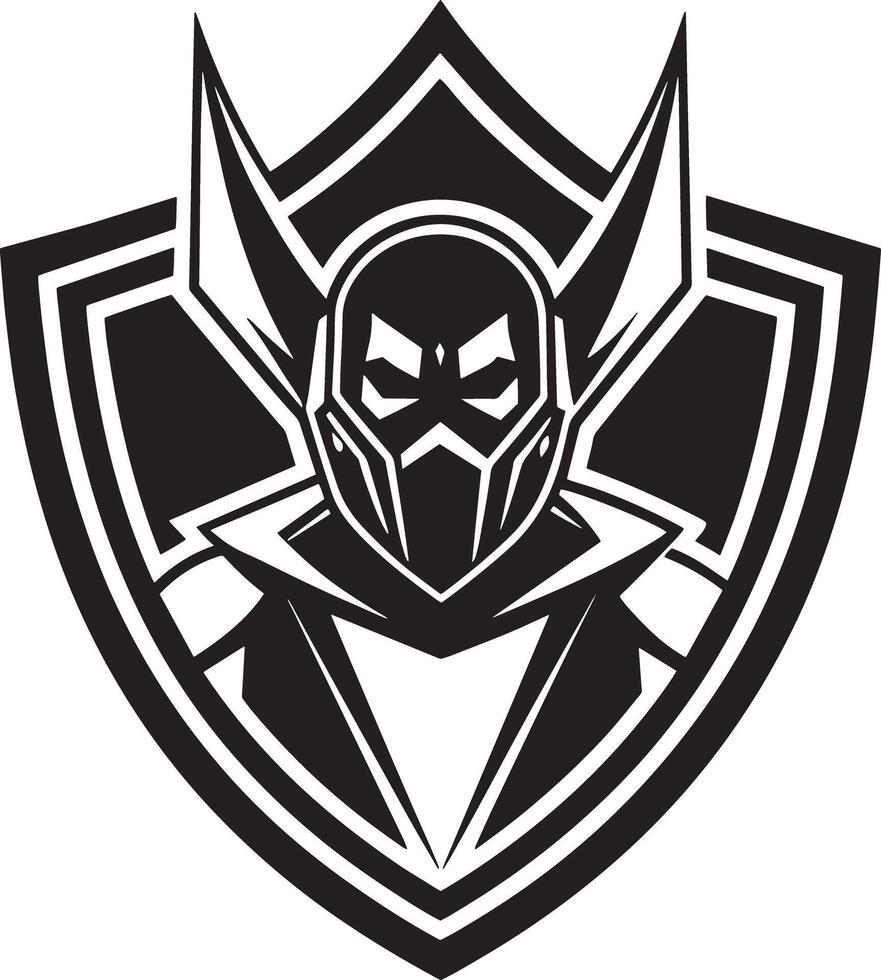 minimal esports logo illustration black and white vector