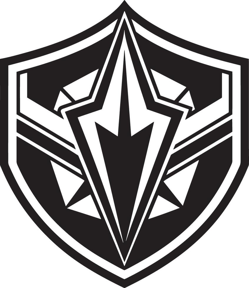 minimal esports logo illustration black and white vector